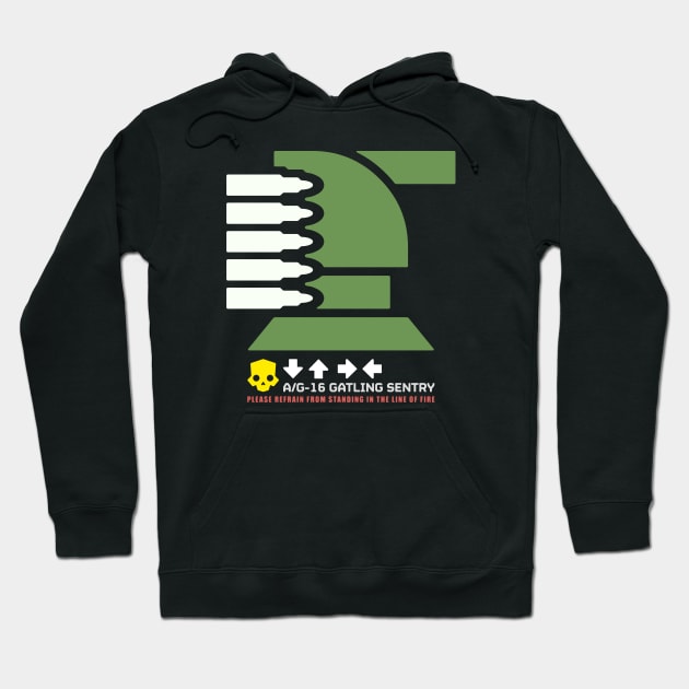 HD2 Stratagem - A/G-16 Gatling Sentry Hoodie by HtCRU